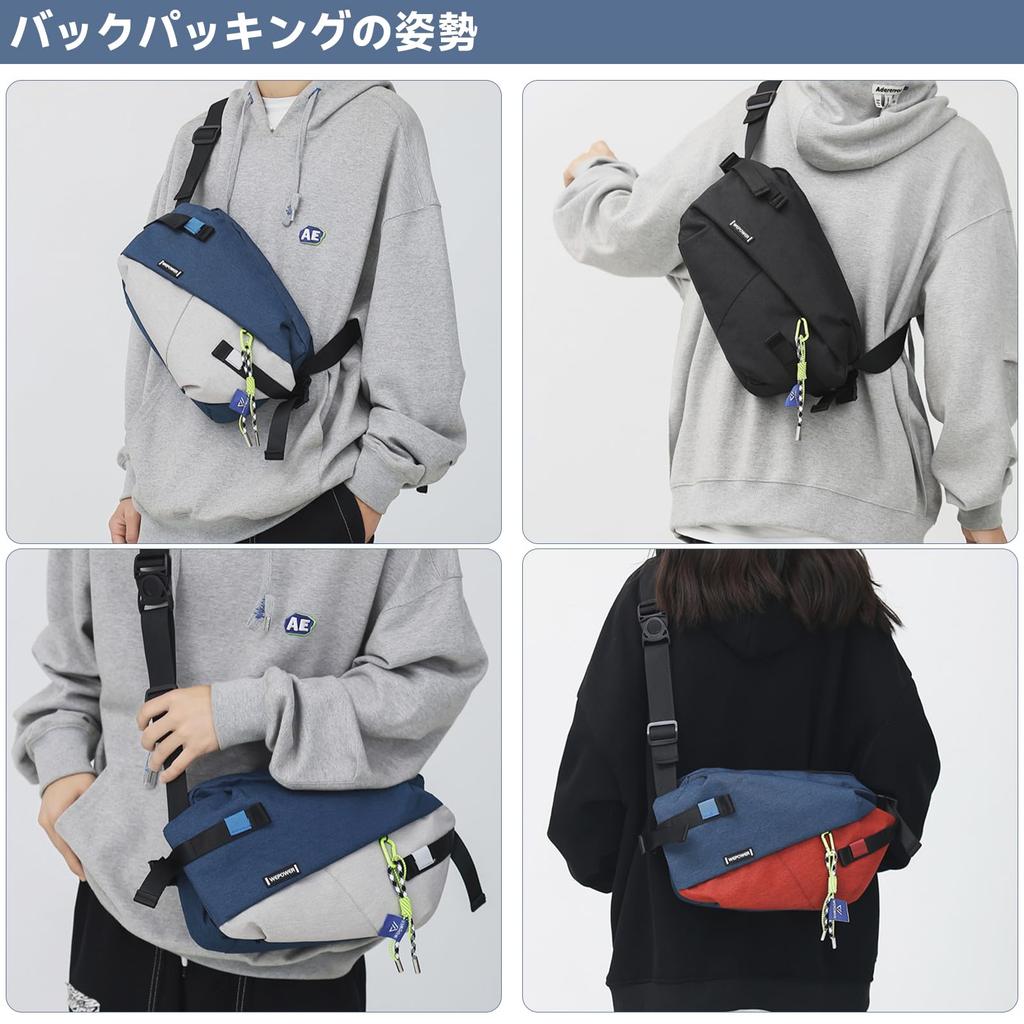 YOWUBA Shoulder Crossbody Large for and Travel Bag, Bag, Capacity, Waterproof, Lightweight, Multifunctional, Commuting, Cycling, (Blue-gray)
