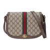 Ophidia Pasek z Logo Płótno i Skóra Torba Saddle Bag Damska Torba na Ramię 601044-96IWB-8745