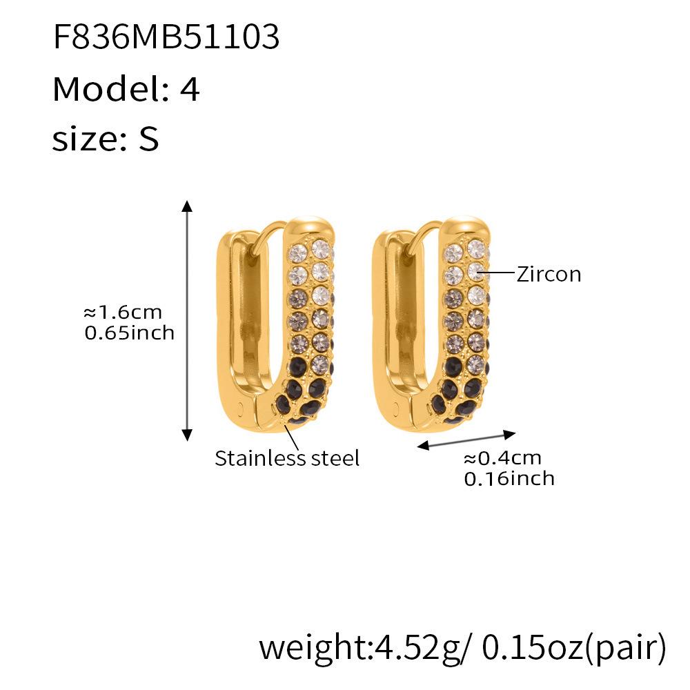 Qiong Yao 18k Gold Plated Zircon U-Shaped Ear Cuff Earrings – Versatile & Fashionable