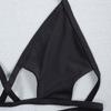 Damen S Krawatten-Halter-Bikini-Oberteil Einfarbige Sexy Strand-Badebekleidung