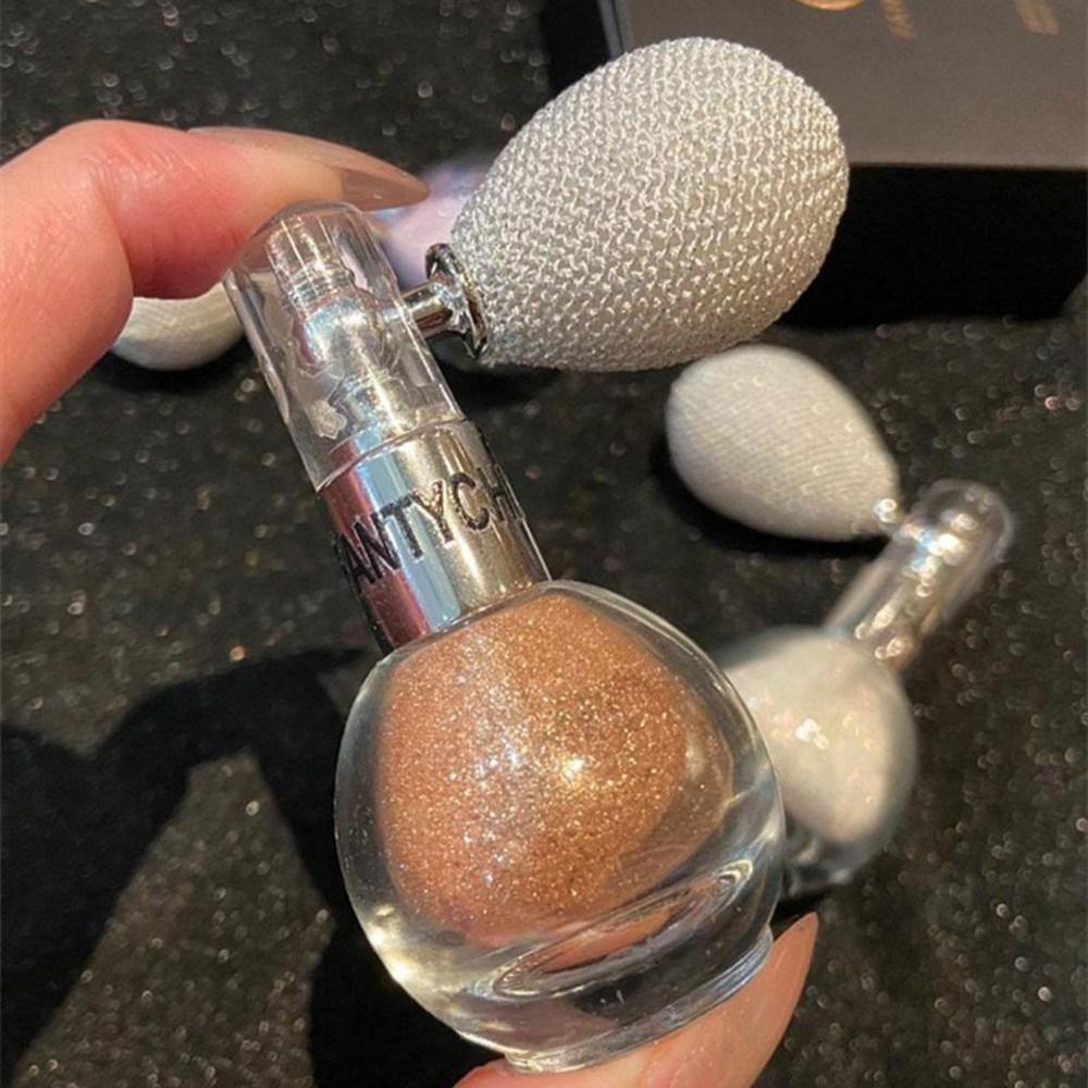 Glitter Highlighter Pearl Powder Highlight Spray Diamond High Gloss Airbag Perfume Sparkling Light Face Body Makeup Cosmetics, 2) Gilded Gold