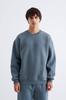 Men's Oversize Basic Hoodie with Round Neck - New Blue Smoke