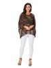 Plus Size Women's Bohemian Chiffon Beach Cover-Up Shirt