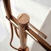 Venti Copper Glossy Floor-Mounted Quilted Bathtub Faucet