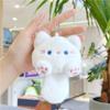 Cute Plush Cats Keychain Creative Animal Pendant Detachable Pendant Car Key Chain Backpack Pendant with Metal Keyring