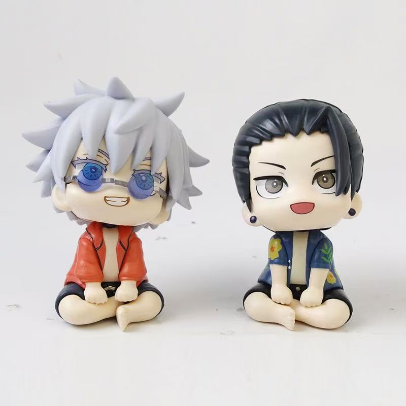 12Cm Anime Jjk Figure Summer Gojo Satoru Action Figures Pvc Mini Edition Models Geto Suguru Figurine Jjk Beach Casual Wear Gifts