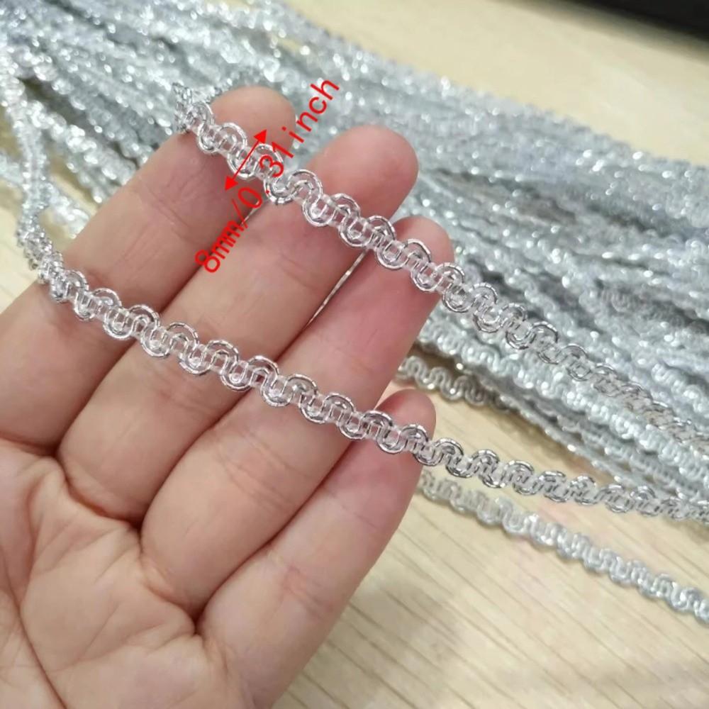 Metallic Thread Wave Ribbon S Curve Metallic Trim Shiny Lace Trim  Garment Embellish