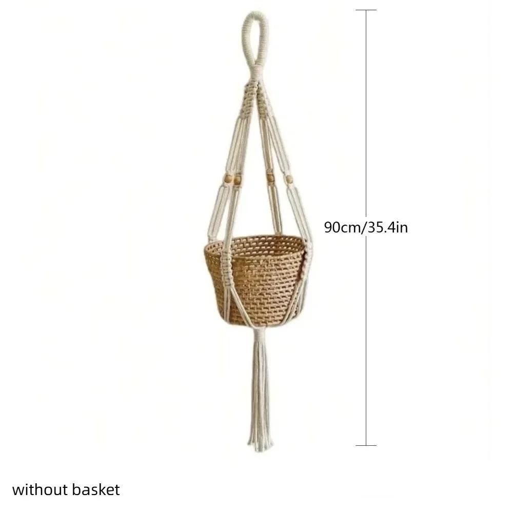 with Handmade Tassels Macrame Plant Hanger Net Wall Hanging Cotton Rope Flower Pots Knotted Lifting Rope Hanging Planter Basket