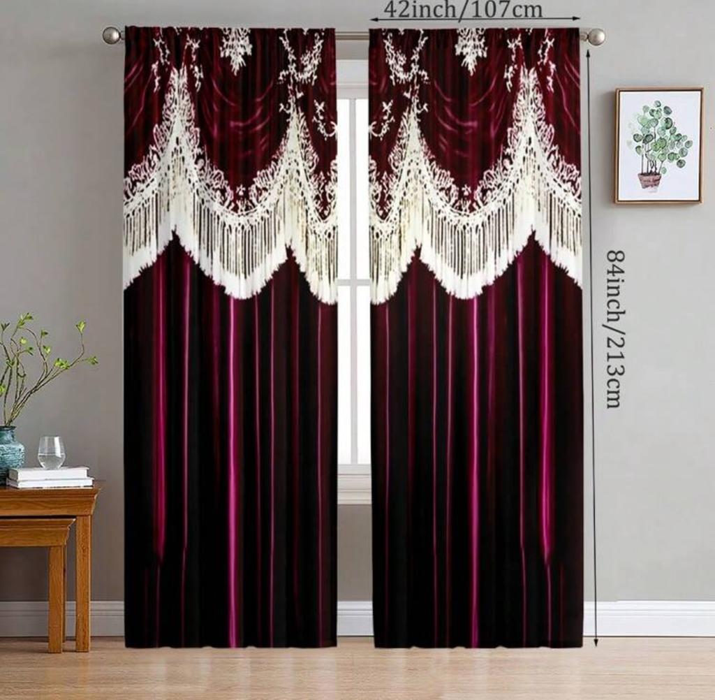 2 bucăți de perdele imprimate cu fundal fals la modă, dimensiune 30*65, dormitor și living, decorațiune pentru casă, decorațiune cameră