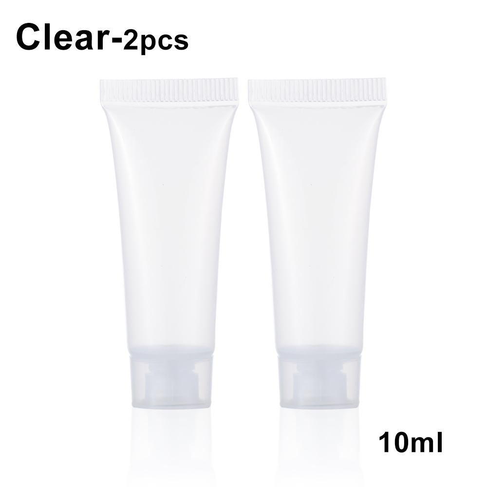 2Pcs Travel Size Empty Matte Clear Tube Cosmetic Cream Lotion Shampoo Bath Squeeze Lotion Containers Refillable Bottles