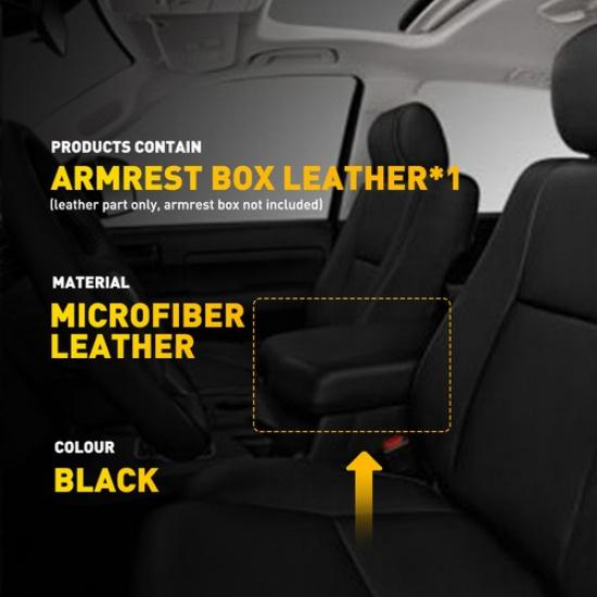 Black Armrest Center Cover Skin Console Lid For Leather 2007-2013 Toyota Tundra
