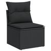 VidaXL Garden Sofa Without Armrests Cushions, Seat with Cover, Outdoor Patio Balcony Terrace Furniture, Black Resin 365961