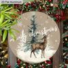 2D Flat Rustic Aluminium Christmas Sign with Elk Pattern - Navidad Figurine Ornaments - Ideal for Front Door, Wall, Porch, Fence Decor - Ideal