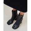 2026 Autumn Winter Soft Leather Split Toe Tabi Women Ankle Boots Zip Thick High Heels Chelsea Chunky Shoes Short Booties