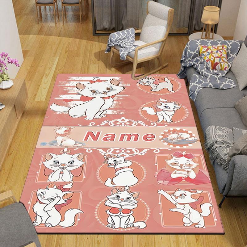 Custom 1Pc Pink Hearts Cats Rug Office Carpet Indoor Outdoor Entrance Doormat Nonslip Soft And Comfortable Living Room D916119
