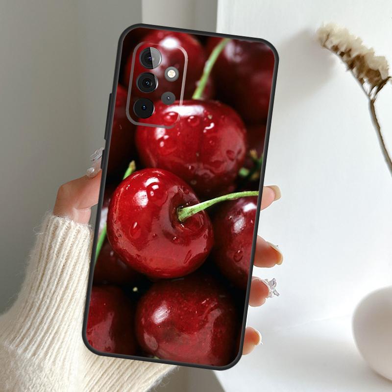 Food Fruit Red Cherry Case For Samsung Galaxy A52 A32 A12 A16 A26 A36 A56 A15 A35 A55 A34 A54 A13 A33 A53 A17 A06