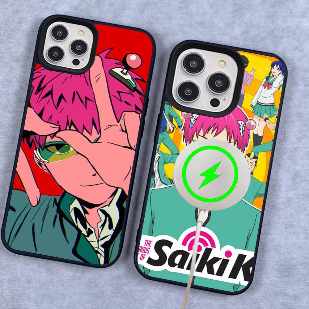 Anime Saiki Kusuo Magnetic Matte Phone Case For IPhone 16 17 15 14 13 12 11 For Magsafe Wireless Charge Cover