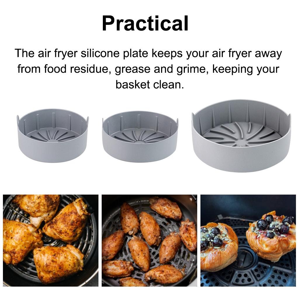 Airfryer Silicone Pot Round Heat Resistant Basket Plate Microwave Oven Liners Replacement Kitchen Cooker Baking Accessories