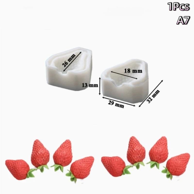 .1pc Silicone Baking Molds For Strawberry Fruit Dessert Mousse Mold Silicone Cake Mold Cake Decorations Reusable Making Moulds