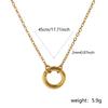 1pc 18k Gold Plated Necklace 304 Stainless Steel Circular Spring Buckle Pendant Necklace For Women Minimalist Exquisite Gift