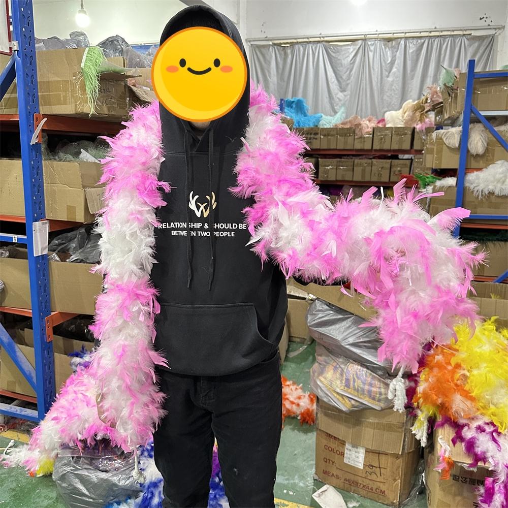 Xq We Wantice Black Diy 2Yards 130G Fluffy Ostrich Feather Boa Scarf Natural Marabou Turkey Feather Ribbon Carnival Clothing Dresses Sewing Accessories