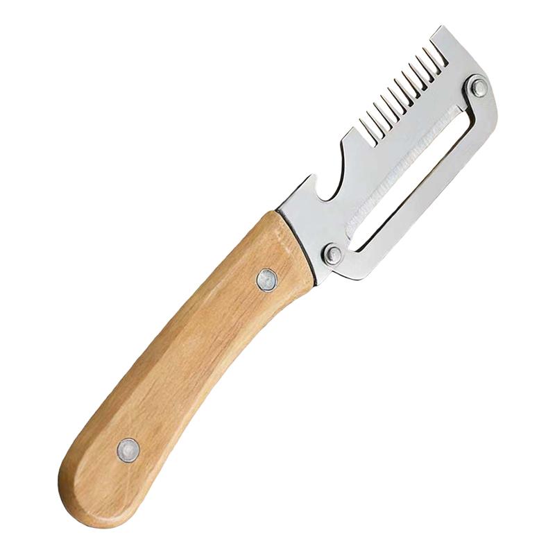

3-In-1 Stainless Steel Vegetable Peeler With Wooden Handle High Quality Multi Functional Potato Peeler With Bottle Opener