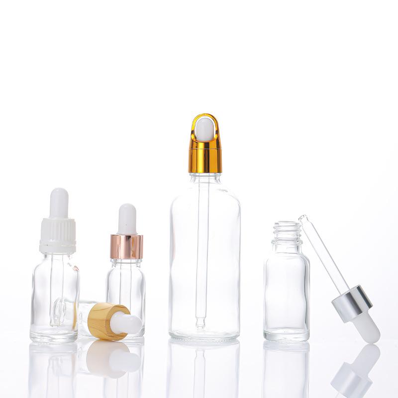 10ml Clear Glass Essential Oil Bottle with Dropper and 30ml Serum Decanting Bottle, Empty for Cosmetic Samples
