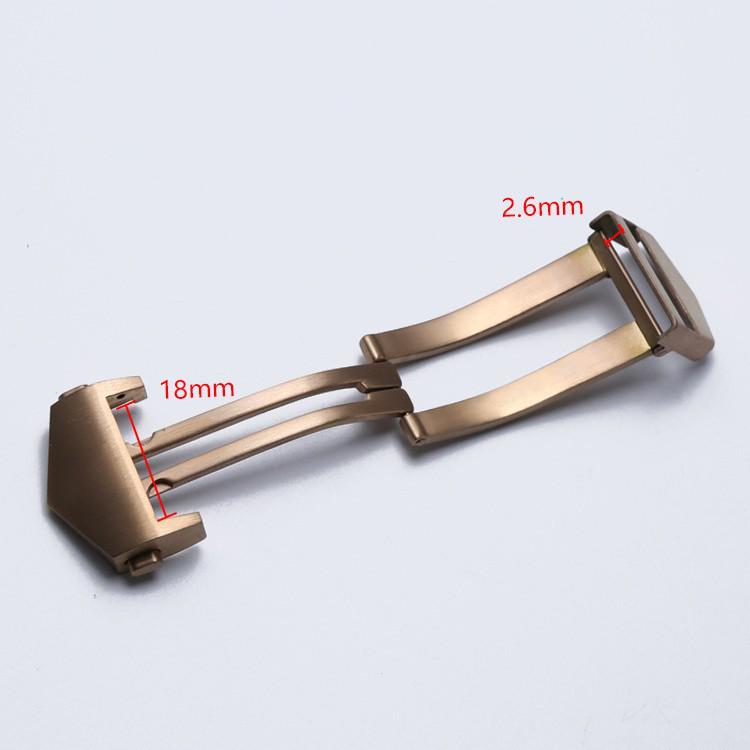 Stainless Steel 18mm Double Push Button Buckle for Ha*ya Carrera Folding Watch