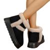 Women Snow Boots White Plush  Winter Snow Boots Flat Bottomed Short Tube Thick Sole Platform Comfort Warm Snow Cotton Shoes