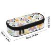Pen Case Casual Spacious Storage 300D Polyester Smooth Zipper with Mesh Pocket Removable Divider and Pen Slots for Students