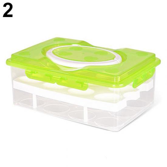 

Двухслойный контейнер для хранения яиц с 24 сетками зелёный