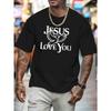 European sizes Men's Faith T-Shirt Print Short Sleeve Round Neck Casual Wear, Breathable Summer Casual Top for Men