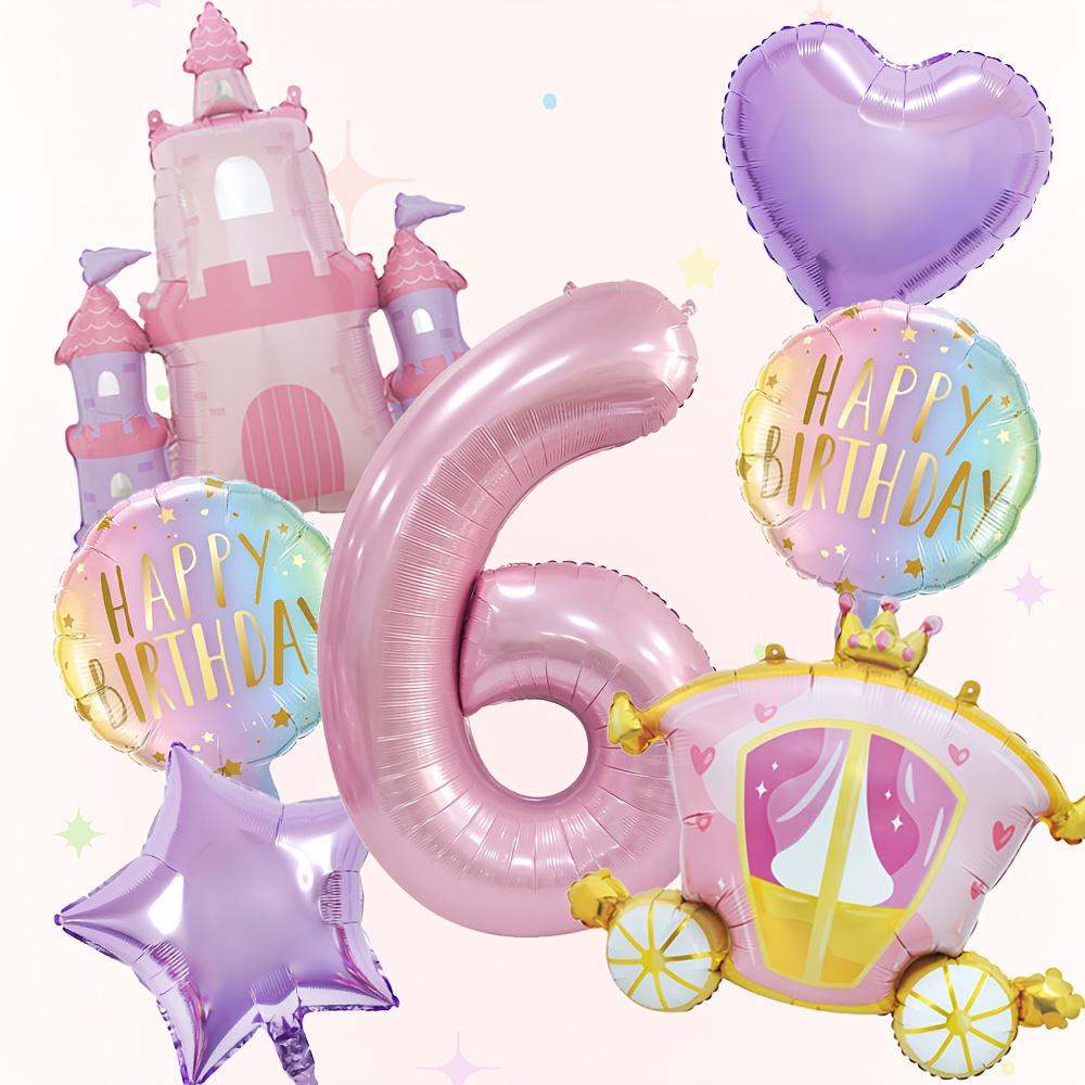 7PCS/set Princess Theme Castle Carriage Aluminum Film Balloons Children's Party Girl Birthday Baby Showers Balloon Supplies