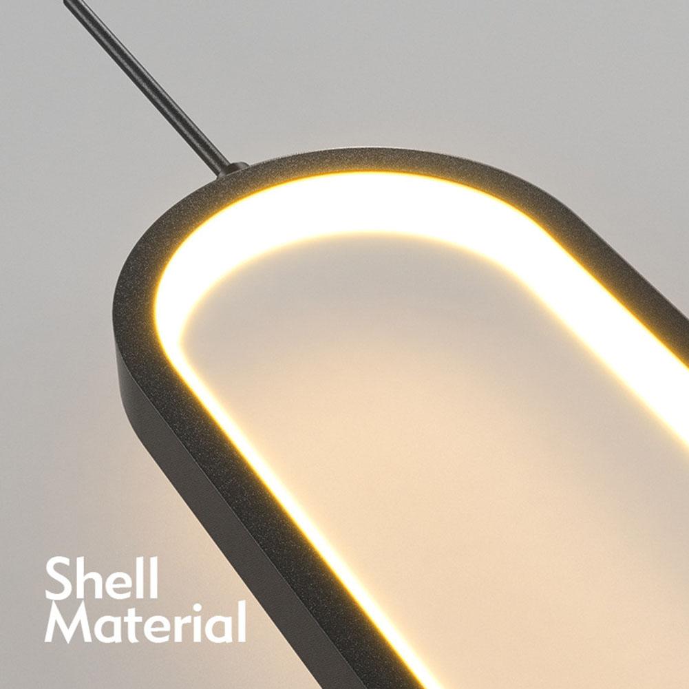 Minimalist Aluminum Black Long Strip Chandeliers For Living Room Wall Decor LED Hanging Light Small Chandelier Dimmable
