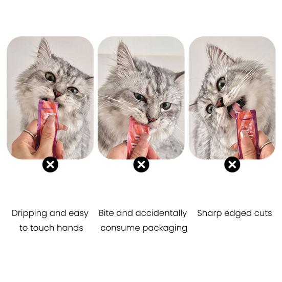 Cat Canned Spoon Feeder Cat Food Squeeze Spoon Cat Snack Dispenser Efficient Pet Feeding Tool for Wet Food Pastes