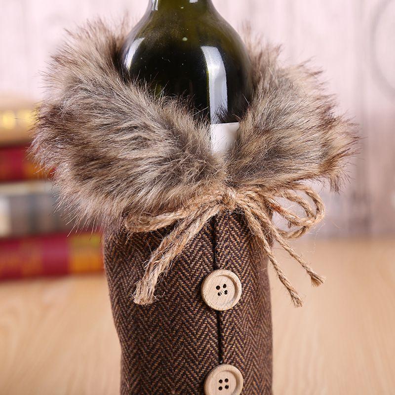Luxurious Santa Claus Wine Bottle Cover Gift Bag For Festive Christmas Table Decor