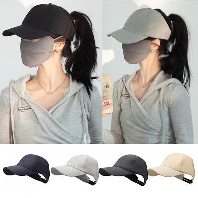 Neue hohe Zopf-Baseballkappe für Damen Mädchen Sommer Sportkappe Mode Lässig Unifarbene Kappe Sonnenhut mit Zopfloch