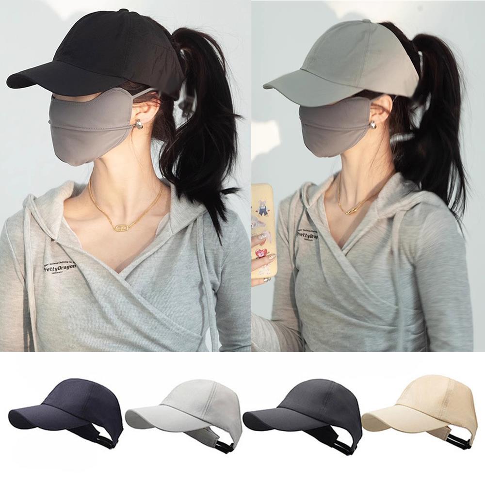 New High Ponytail Baseball Cap for Women Girls Summer Sports Cap Fashion Casual Solid Color Cap Sun Hat with Ponytail Hole