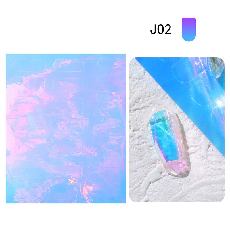 1 PC Nail Art Aurora Ice Cube Cellophane Glass Foil Film Sticker Colorful Transfer Laser Jewelry Paper Manicure Nail DIY Decoration