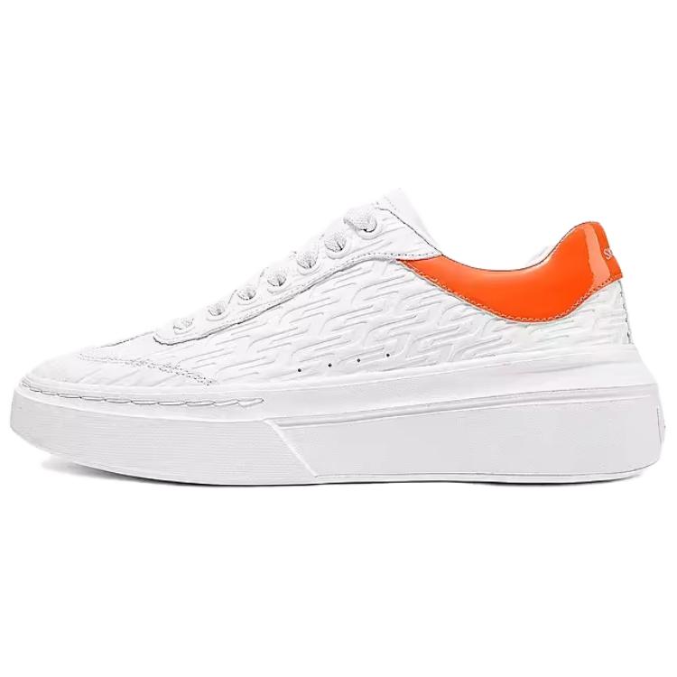 Skechers Court Classics Synthetic Leather Comfortable Fashion Breathable Support Low-Top Sneakers Women sneakers White Orange 185066-WOR 35