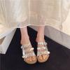 New summer comfortable soft-bottomed casual one-word slippers fashionable and versatile thick-bottomed beach cool slippers