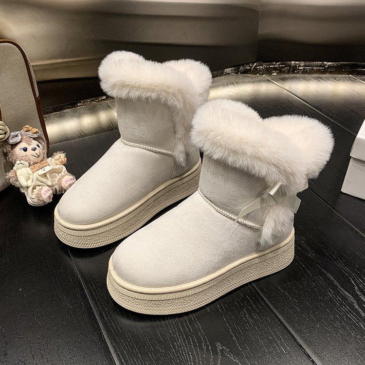 

Женские большого размера зимние теплые меховые ботинки-дутики с мягкой подошвой и меховым верхом, утепленные подкладкой ботильоны до щиколотки, нескользящие, для пеших прогулок, повседневные, спортивные, хлопковые ботинки, ботинки Мартин 42