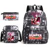 Hunter X Hunter Anime Print Student Backpack Casual Daypack for Boys Girls with Pencil Case 3 Piece Set