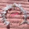 Handmade Halo Crown Headpiece Lolita Goddess KC Gothic White Angel Feather Wings Halo Crystal Crown Headband Hair Accessories