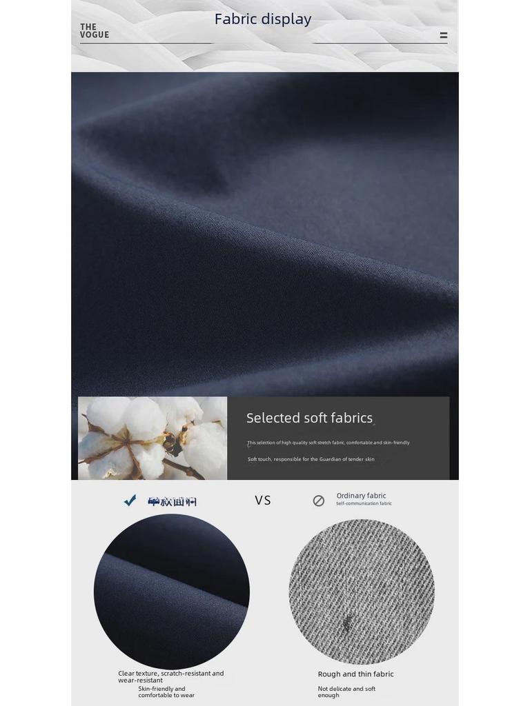 Męskie spodnie bawełniane na jesień z prostymi nogawkami, elastyczne, niegniotące się, naturalnie układające się, idealne do codziennych, biznesowych stylizacji w średnim wieku