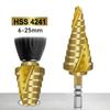 Cone Drill Step Drill Bit No Burr 6 25mm Gold Titanium Coated High Speed Steel Hole Cutter Step Cone Drill Bit Drill Wood