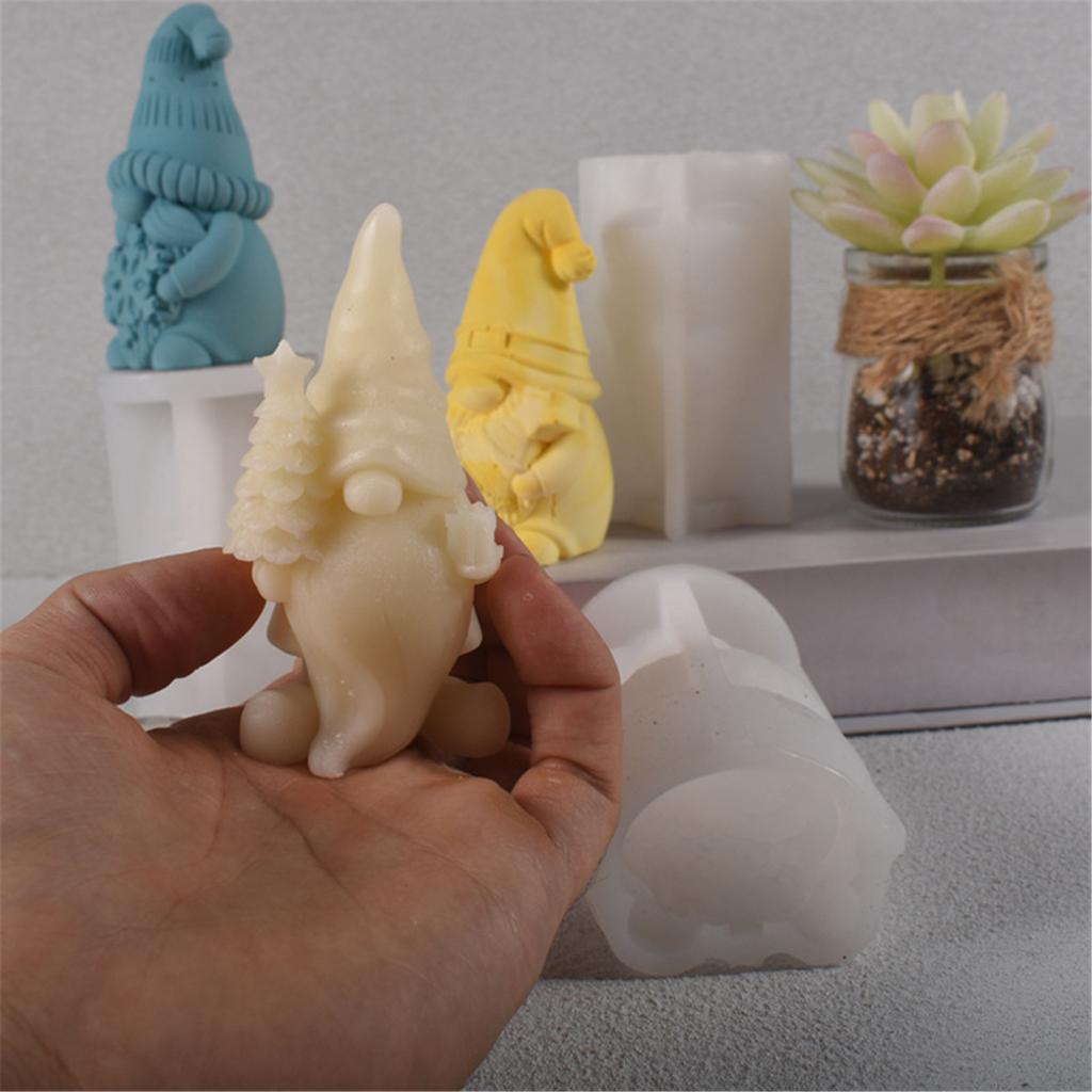 Flexible Silicone Mold Handmade Scented Candle Mould Santa Claus Shaped Aromatherapys Jewelry Mold Home Decorations