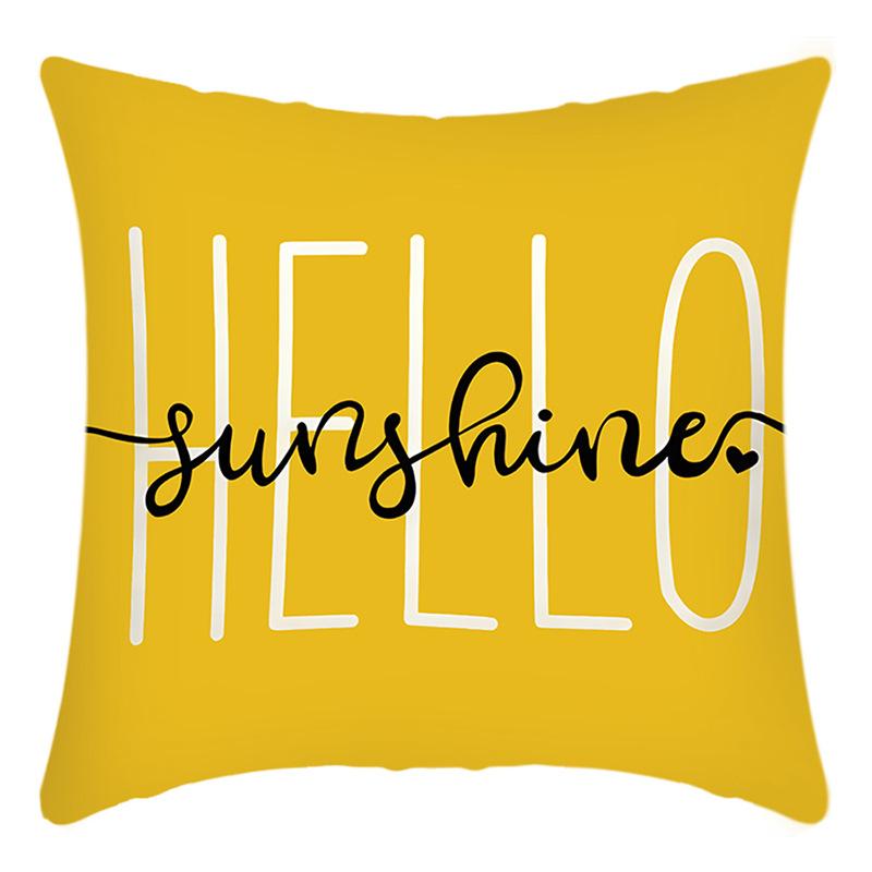 New Pillowcase Green Plant Letter Print Pillowcase Sunflower Print Pillowcase Home Sofa