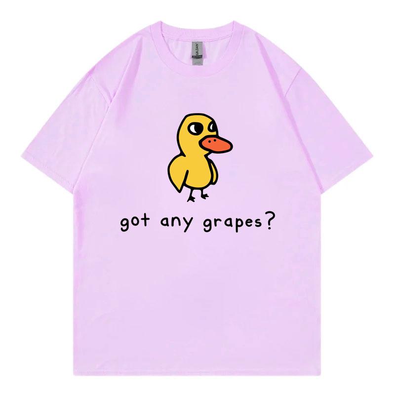 Got Any Grapes Funny Duck Meme Tshirts Unisex Unisex Clothing Fashion Cartoon T Shirts Summer Casual Cotton Short Sleeve Tshirt