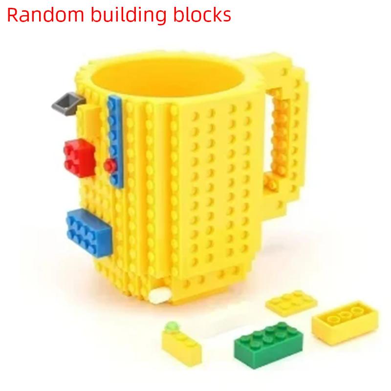 

350 мл Креативная кружка для молока и кофе, чашки, строительные блоки, дизайн, персонализированные украшения, детский чайник для самостоятельного приготовления пищи Yellow жёлтый